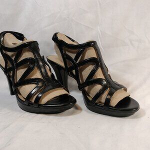 Naturalizer Danya Black Strappy Platform Heels
